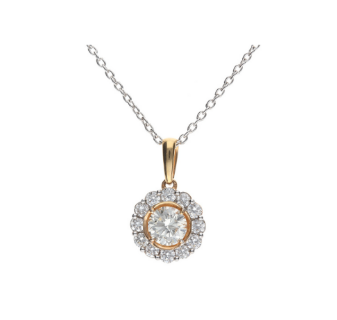 18k Rose Gold Diamond Halo Pendant