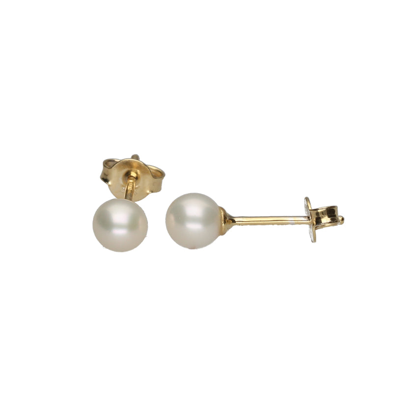9kt Yellow Gold Pearl Stud Earrings