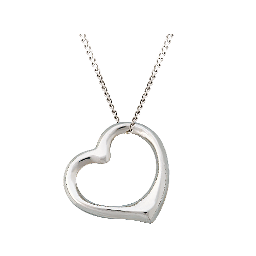 9k Gold Floating Heart Necklace