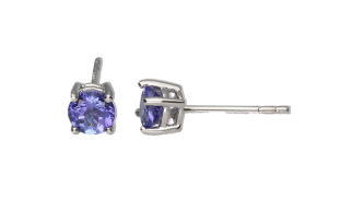 18ct White Gold Tanzanite Stud Earrings