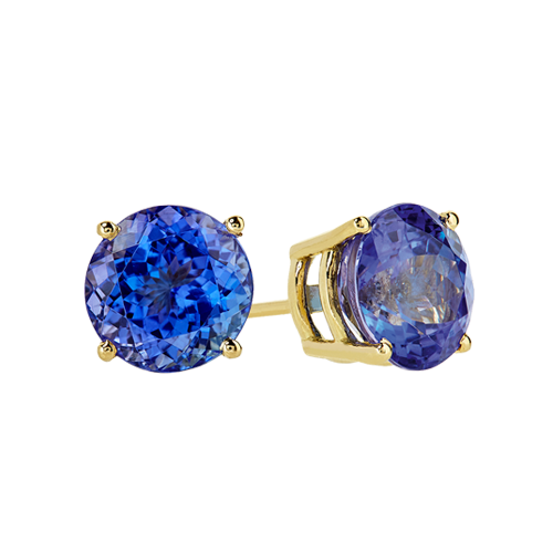 18ct Yellow Gold Tanzanite Stud Earrings