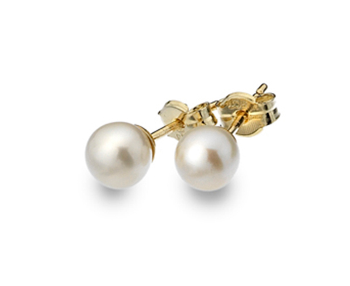 9kt Yellow Gold Pearl Stud Earrings