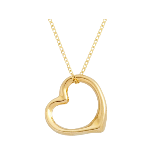 9k Gold Floating Heart Necklace