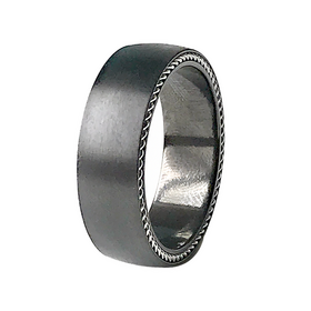 Black Zirconium Flat Ring