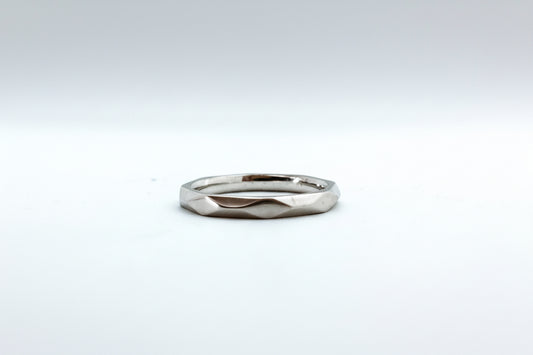 Silver ring on a white background